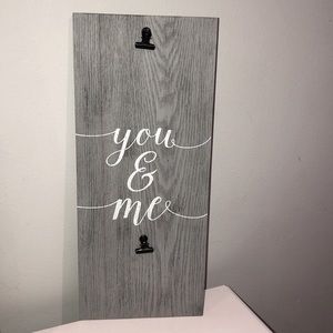 You & Me Wood Picture Sign
